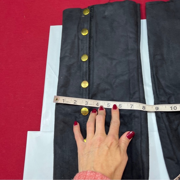 BLack BOOT Covers SPATS PIRATE Gold Button  COLONIAL RENAISSANCE COSTUME 1 Size - Picture 9 of 16